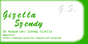 gizella szendy business card